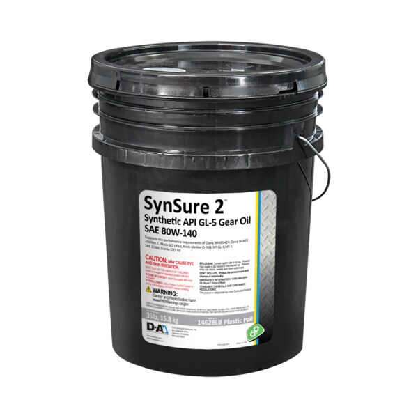 D-A Lubricant Co D-A SynSure 2 Synthetic Gear Oil SAE 80W140 - 35 Lb Plastic Pail 14628LB - main
